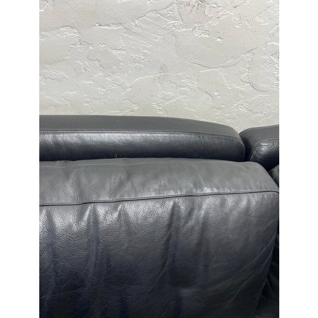 Black B&b Italia Antonio Citterio for Cina Two Seat Black Leather Sofa For Sale - Image 8 of 10