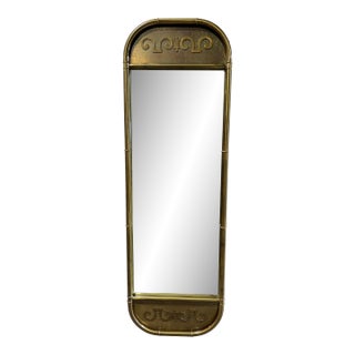 Mastercraft Full-Length Brass Oblong Wall Mirror For Sale