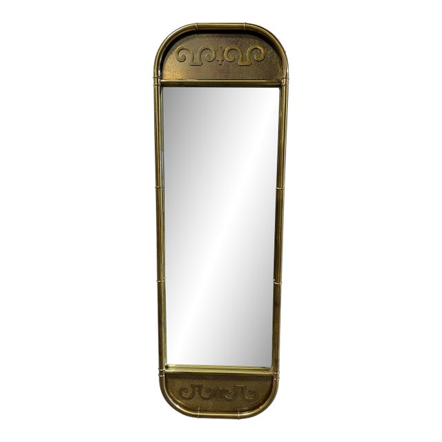 Mastercraft Full-Length Brass Oblong Wall Mirror For Sale