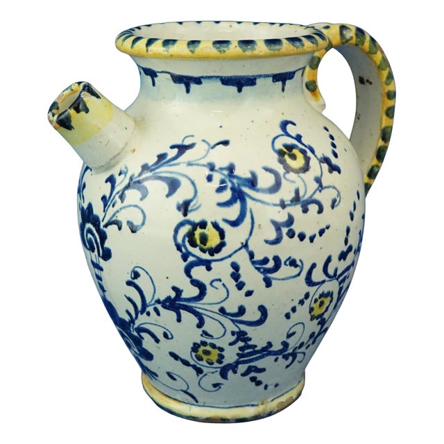 Antique Italian Renaissance Tuscan Majolica Pharmacy Jar, 1600s For Sale