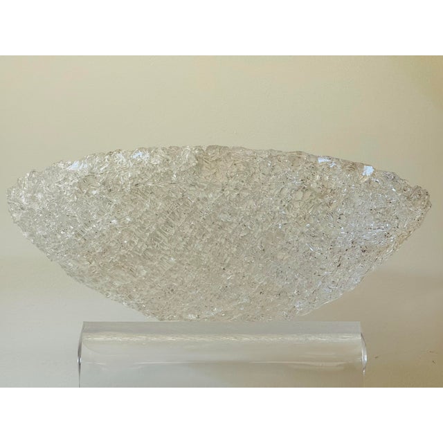 Contemporary Italian Venetian-Style Webbed Glass Bowl For Sale In Palm Springs - Image 6 of 12