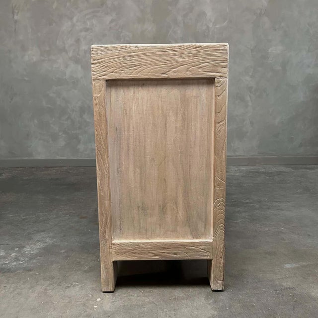 Mid-Century Modern Reclaimed Elm Wood 4 Door Cabinet or Sideboard For Sale - Image 3 of 8