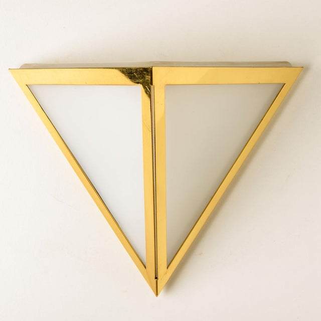 Triangle Glass Wall Light from Limburg, 1970s For Sale - Image 3 of 16