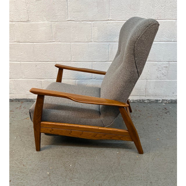 Mid-Century Scandinavian Style Walnut Reclining Lounge Chair For Sale - Image 11 of 12