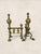 Late 19th Century Antique English Cast Brass Andirons With Scrolled Legs For Sale - Image 5 of 7