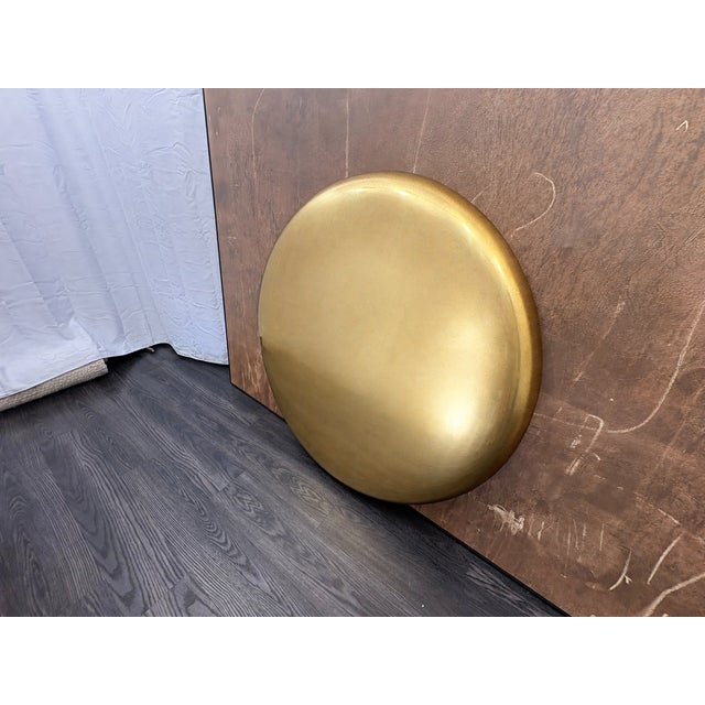 Rh Restoration Hardware Nuvola Round Mirror 48" Diameter | Polished Metal | Lightly Antiqued Mirror Finish For Sale - Image 9 of 18