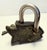 This old antique fish lock measures 3 1/2" H X 3 3/4" W inches and has beautiful patina due to its age. Fishes are...