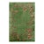 Soothing Green Color Minimalist Open Field and Floral Border Antique Chinese Art Deco Carpet For Sale