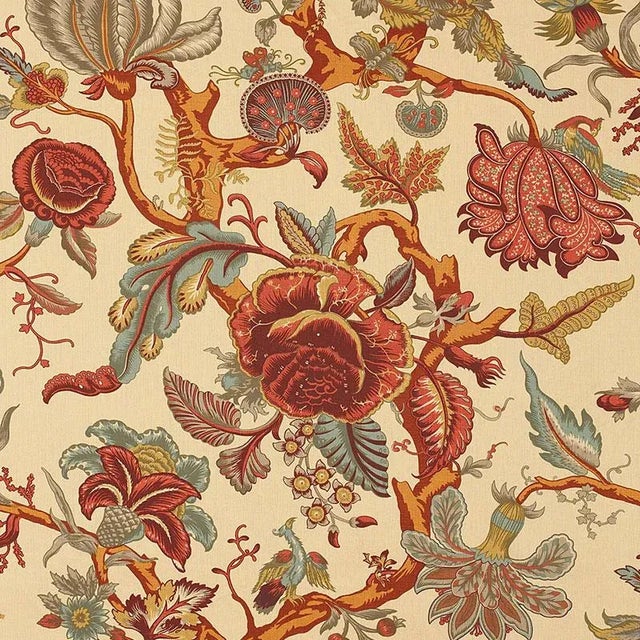 Schumacher Mandalay Tree Fabric in Document For Sale