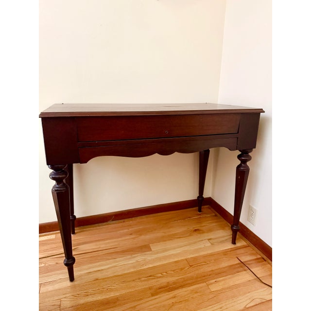 Beautiful antique Spinet Piano Desk with Lift Top, 1 large drawer, 2 “secret” compartments, 4 mail slots and a pull out...