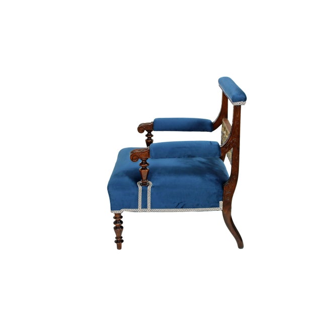 Set of Blue Armchairs, 1830s For Sale - Image 14 of 16