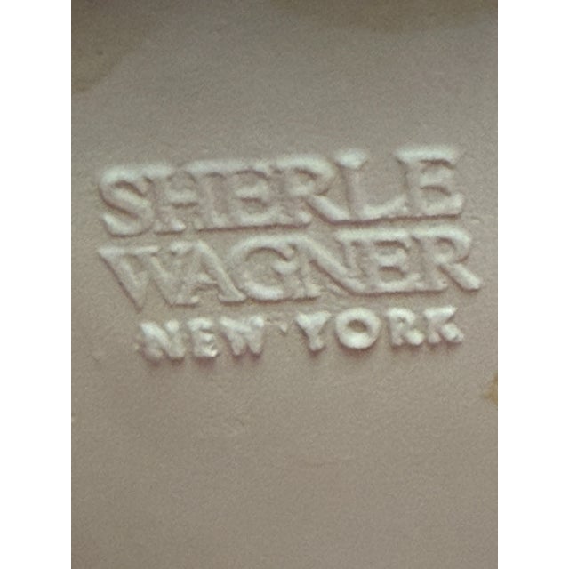 White Vintage Sherle Wagner Scalloped White Porcelain Drop-in Sink Basin Fluted Hollywood Regency For Sale - Image 8 of 15