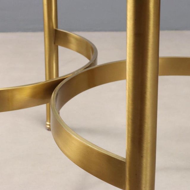 Vintage Coffee Table Brass Glass Top, Italy, 1970s For Sale - Image 3 of 10