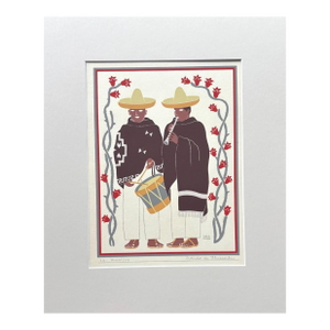 Carlos Mérida Silkscreen Print "Musicos... Tlaxcala" in 16 x 20 Mat, 1945