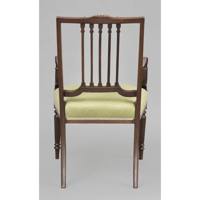 Brown English Mahogany Open Armchair, circa 1860 For Sale - Image 8 of 9