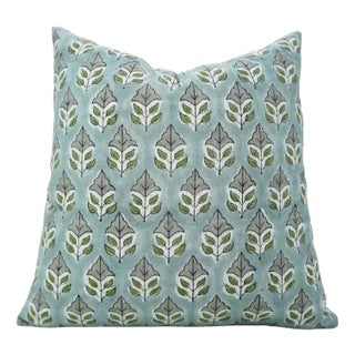 Fabdivine Artisan Block Print Throw Pillow Cover 26x26 Inch Viscose Linen-Mayur For Sale