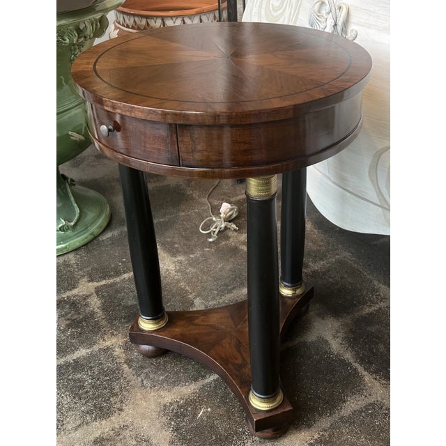 1990s Italian Hand Carved Round Walnut Occasional Table For Sale - Image 13 of 13