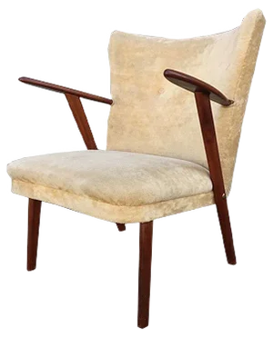 Velvet & Teak Armchair from Slagelse Møbelværk, 1950s
