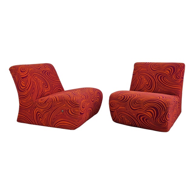 Mid-Century Slipper Chairs, Germany, 1970s, Set of 2 For Sale