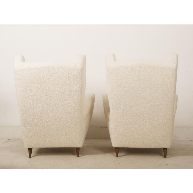 Set of Lounge Chairs with Wingback in Cream Bouclé by Melchiorre Bega For Sale - Image 11 of 18