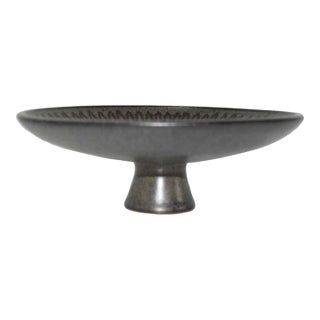 Early 20th Century Clyde Burt Footed Tray Plate in Glazed Multicolored Stonewear For Sale