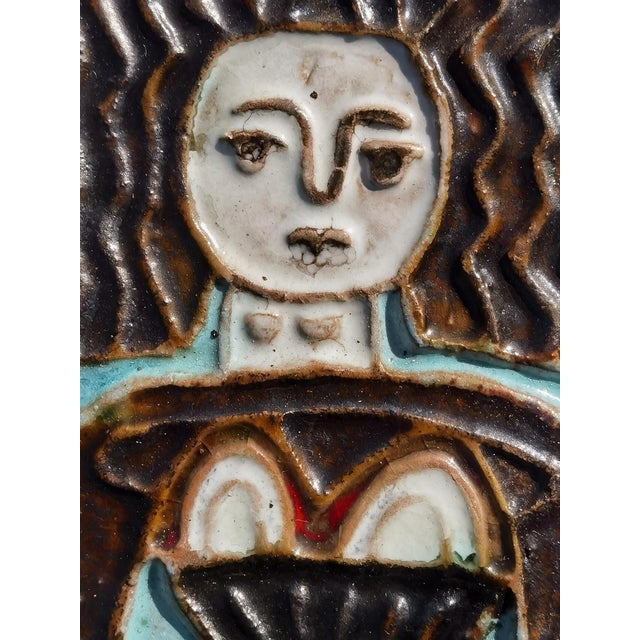 Ceramic Modern Rustic Ceramic Brittany Woman Portrait, France, 1970 For Sale - Image 7 of 10