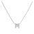 10K White Gold Diamond Accent "M" Initial Bubble Pendant Necklace For Sale