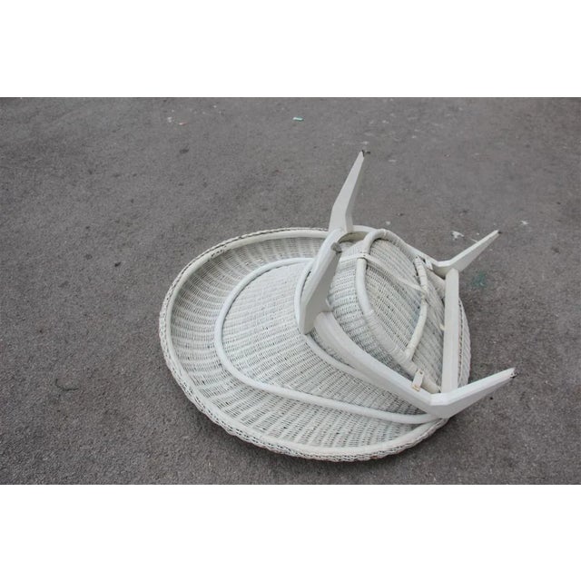 Italian Rattan & Lacquered Lounge Chair, 1950s For Sale - Image 4 of 11