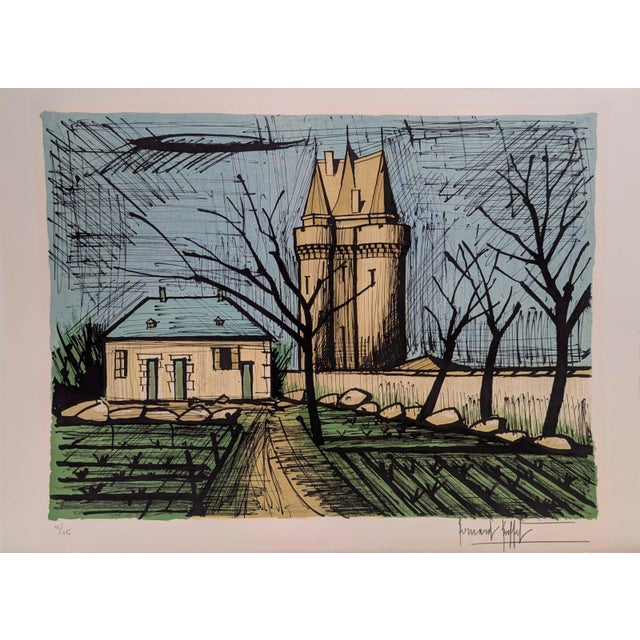1980s Bernard Buffet, Saint-Servan, The Solidor Tower, 1985, Lithograph For Sale - Image 5 of 5