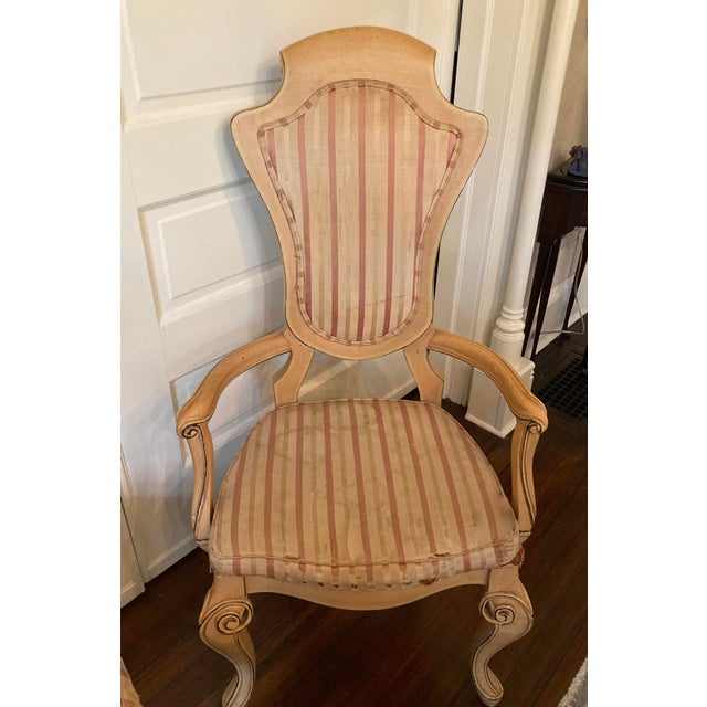 Art Nouveau Pair of Vintage Scrolled Side Chairs in the Style of Art Nouveau For Sale - Image 3 of 11