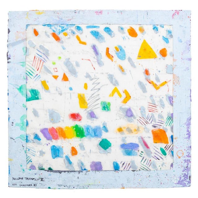 Elfi Schuselka "Yellow Triangle Ii" Mixed Media For Sale - Image 4 of 6
