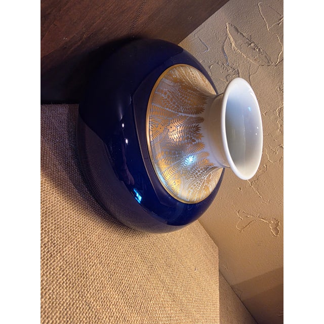 Cobalt Blue and Gold Hutschen Reuther Vase For Sale - Image 9 of 14