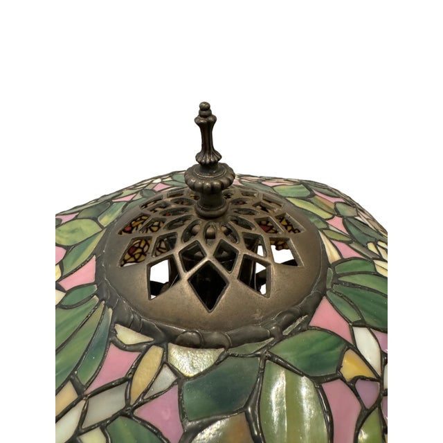 Sienna Vintage Stained Glass Desk or Table Lamp For Sale - Image 8 of 11