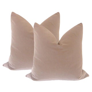 22" Velvet Pillows in Mauve - A Pair For Sale