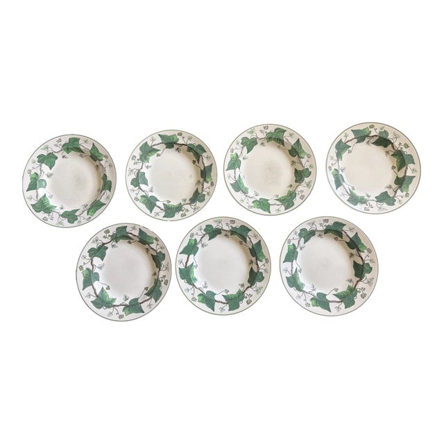 1940s Napoleon Ivy Wedgwood Soup Bowls - Set of 7 For Sale