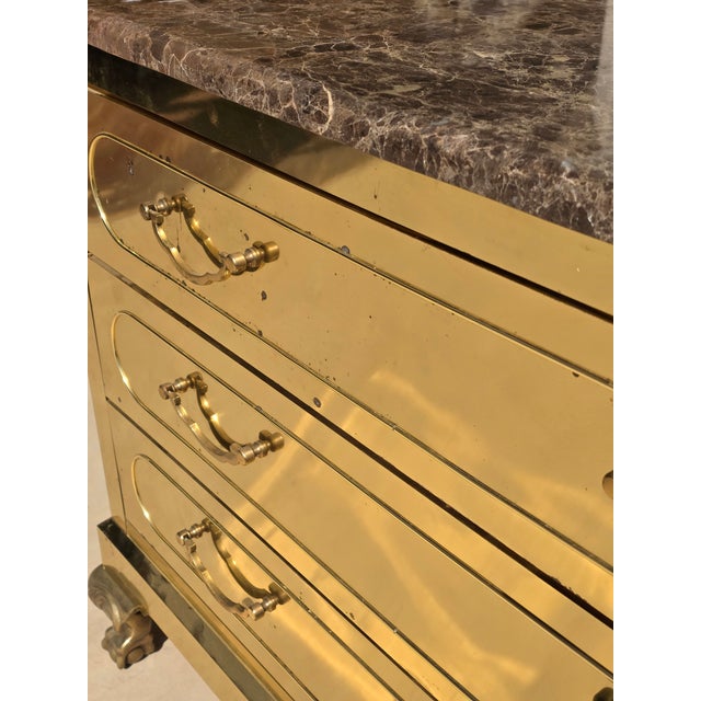 Brass Brass Clad Dresser With Marble Top by Harden Furniture Company For Sale - Image 8 of 18