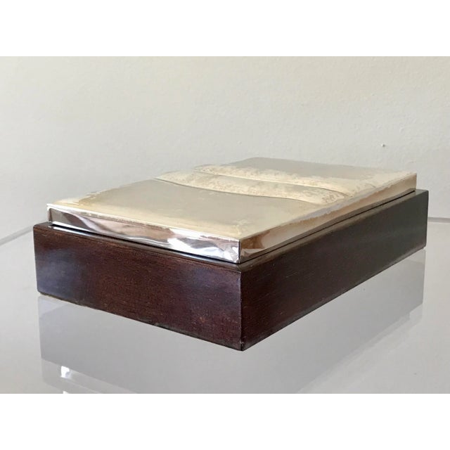 Mid Century Italian Silver Plate and Satin Wood Box For Sale - Image 9 of 13