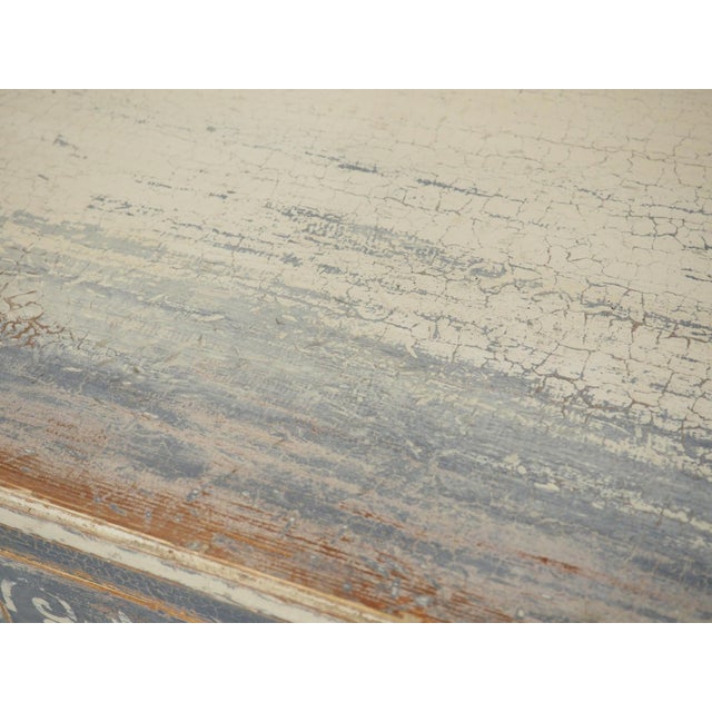 Pair of Hand Painted Blue and White Directoire Style Commodes For Sale - Image 11 of 18