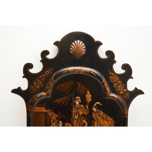 Antique Georgian Lacquered Chinoiserie Mirror, 1800s For Sale - Image 4 of 9