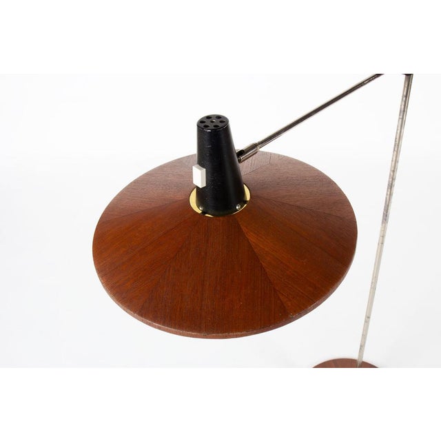Wood Adjustable Floor Lamp by Georges Frydman for Temde, 1960s For Sale - Image 7 of 10
