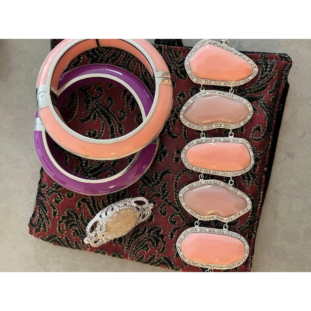 Miriam Salat Candy Pink Sterling Silver Resin bangle For Sale - Image 9 of 18