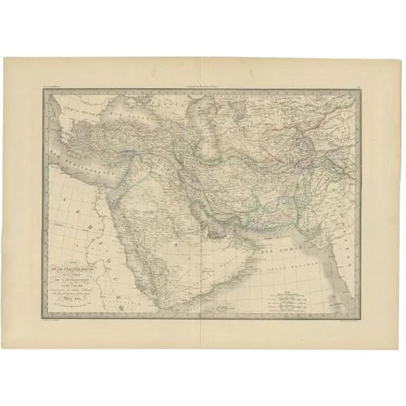 Antique Map of Turkey, 1842 For Sale