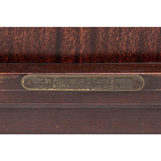 Gold Antique National Cash Register in Mahogany and Brass, Italy, 1930s For Sale - Image 8 of 12