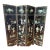 Vintage Chinese Black Lacquer 4-Panel Folding Screen Room Divider - Soapstone & Mother-of-Pearl Inlay For Sale