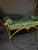 Vintage Hollywood Regency-Style Emerald Green Velvet and Gold-Tone Metal Bench For Sale - Image 10 of 11