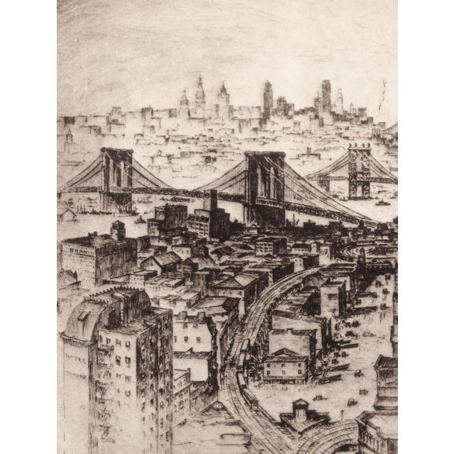 Limited edition (1526/2050) copper plate intaglio etching from "New York in Etchings" by Anton Schutz. Printed by the...