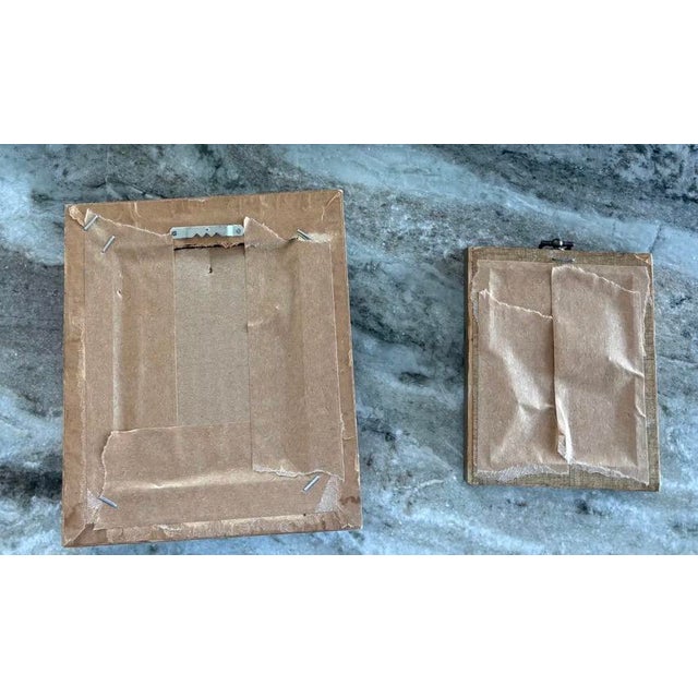 2025 Wellon Bridgers Pair of Oil Abstract Landscapes in Vintage Wood Frames For Sale - Image 4 of 4