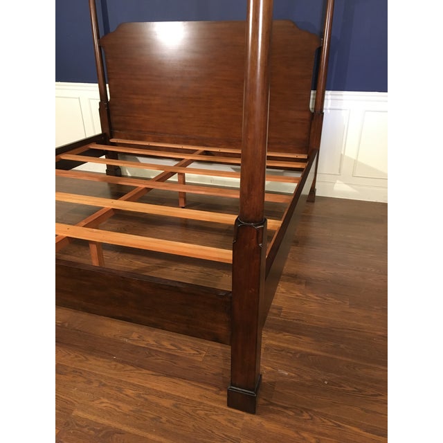 King Size Mahogany Pencil Post Bed by Leighton Hall - Showroom Sample For Sale - Image 11 of 11