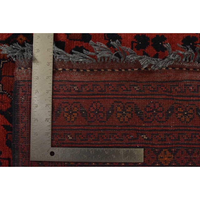 Turkmen Rug 10’3” X 12’11” Red Wool Traditional Hand-Knotted Oriental Carpet For Sale - Image 14 of 14