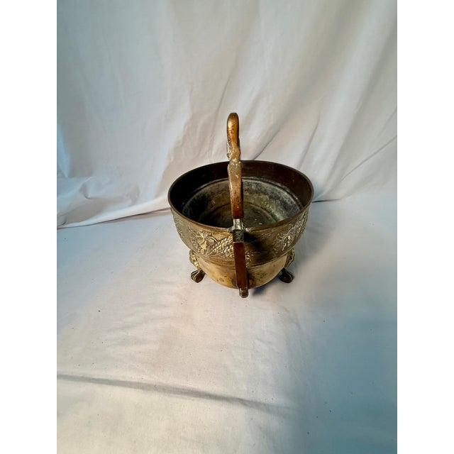 French, Antique Brass Footed Jardiniere For Sale - Image 9 of 11